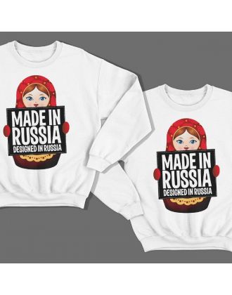Парные свитшоты с изображением матрешки "Made in Russia (Сделано в России)" Парные свитшоты с изображением матрешки "Made in Russia (Сделано в России)"